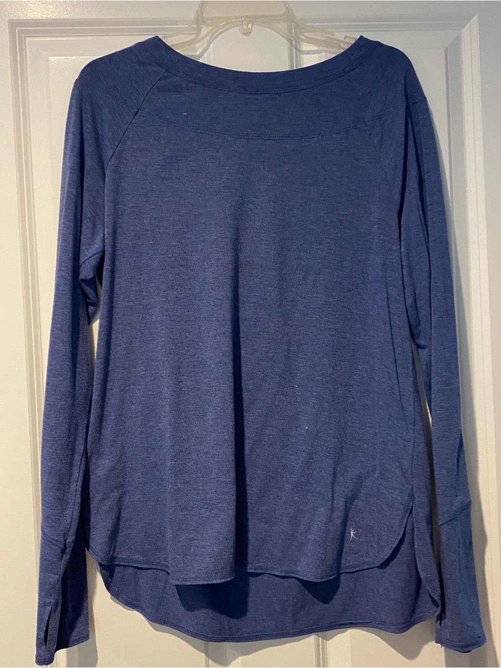 Danskin Women’s Blue Long Sleeve Boatneck Top Sweatshirt Sz M